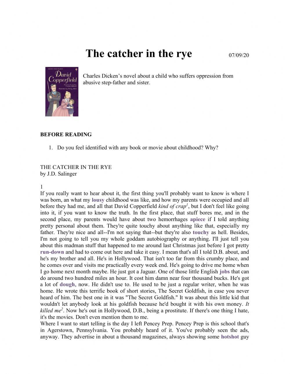 The catcher in the rye