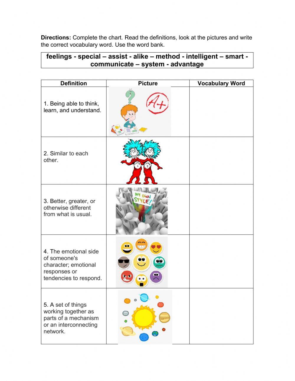 Vocabulary 1 Unit 1