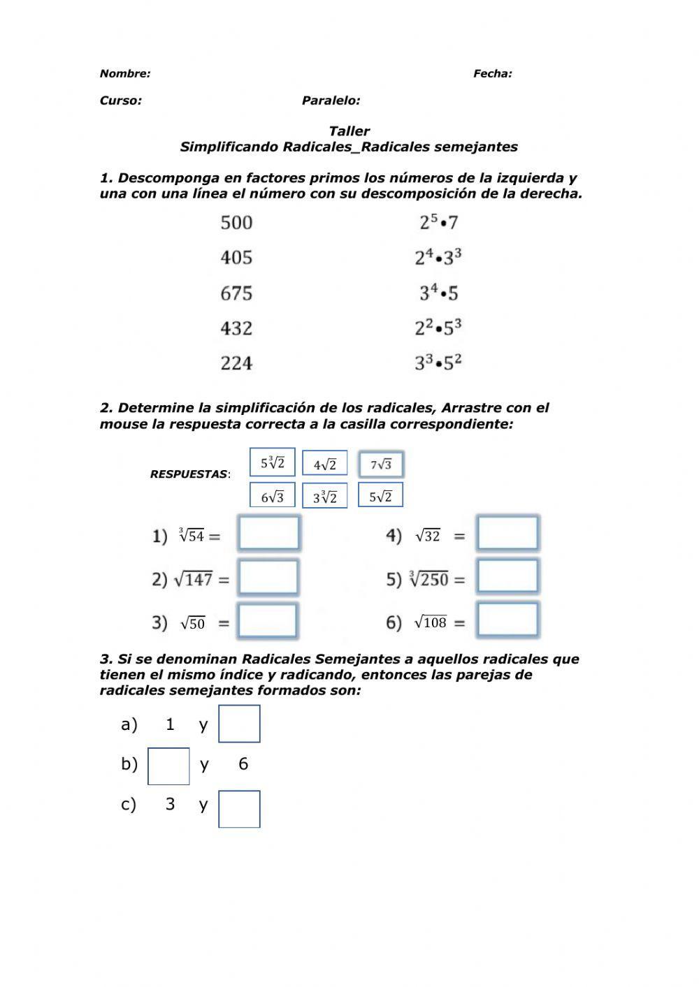 Simplificación de radicales-parte 2
