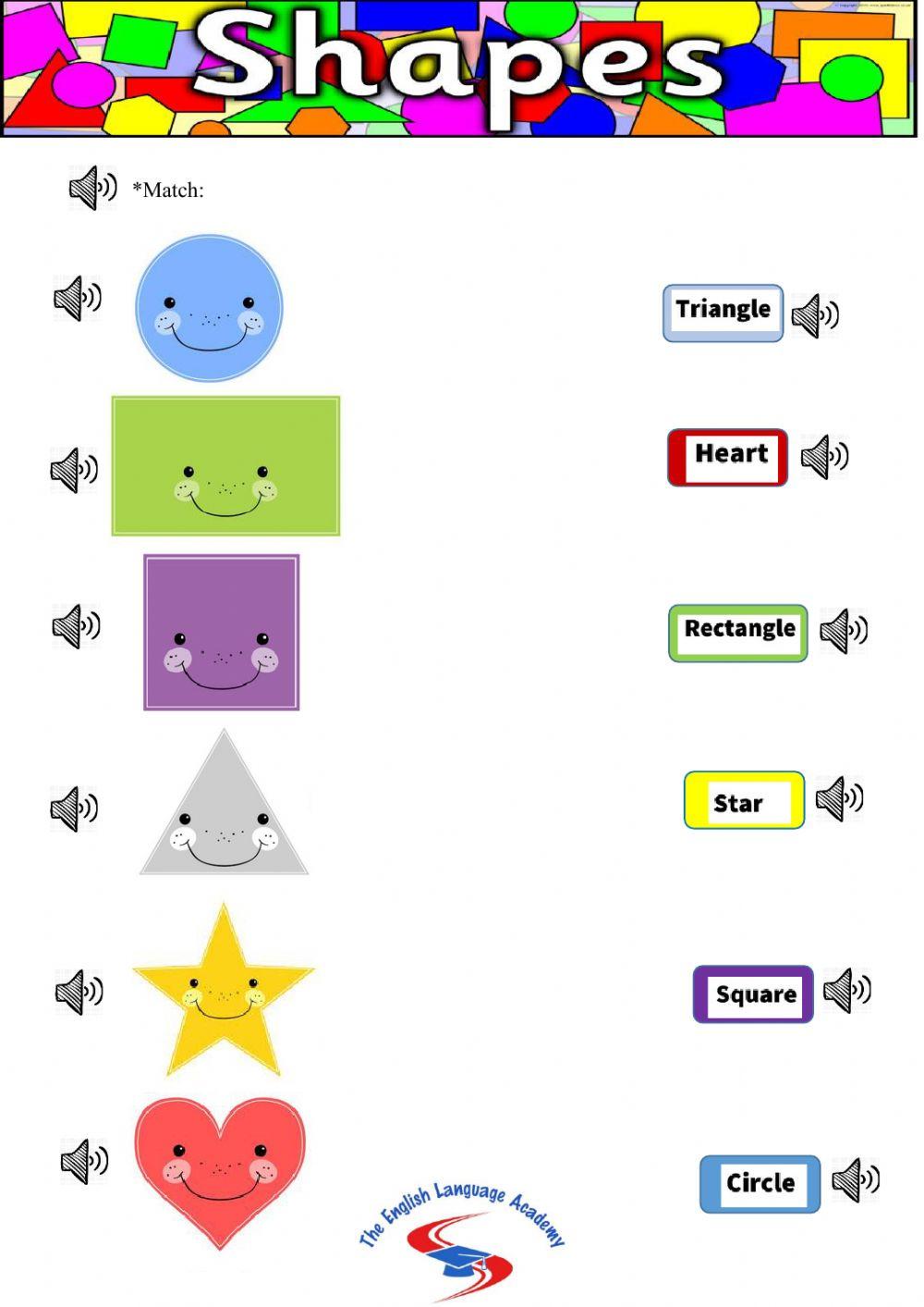 Shapes online exercise for infantil y primaria Live Worksheets