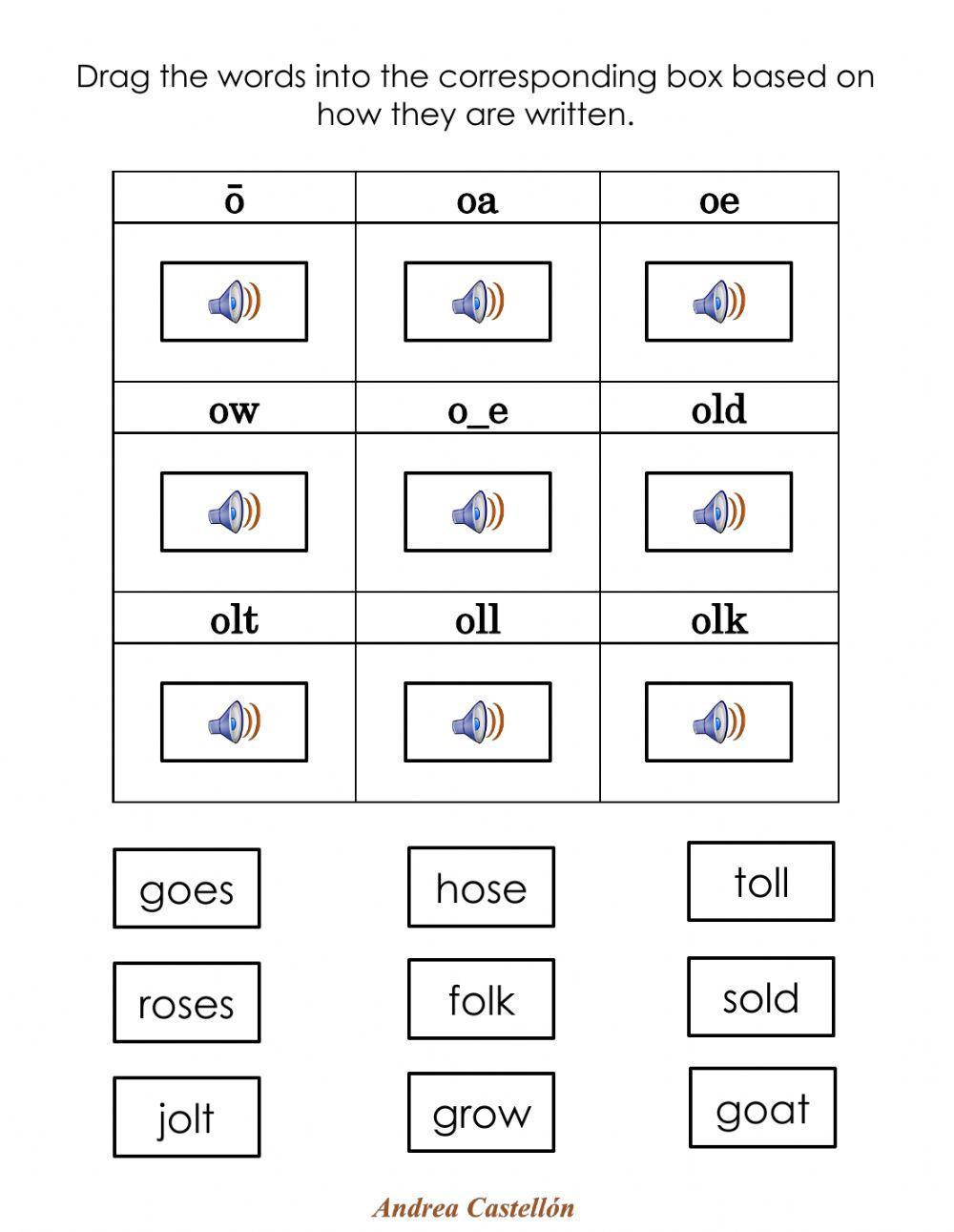 Long Vowel O