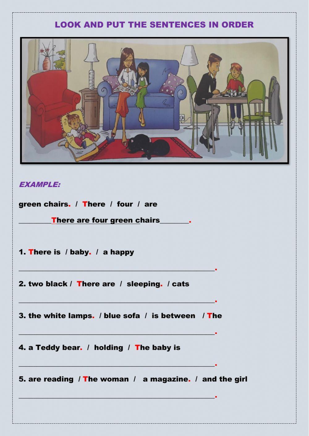 Look and put the sentences in order.