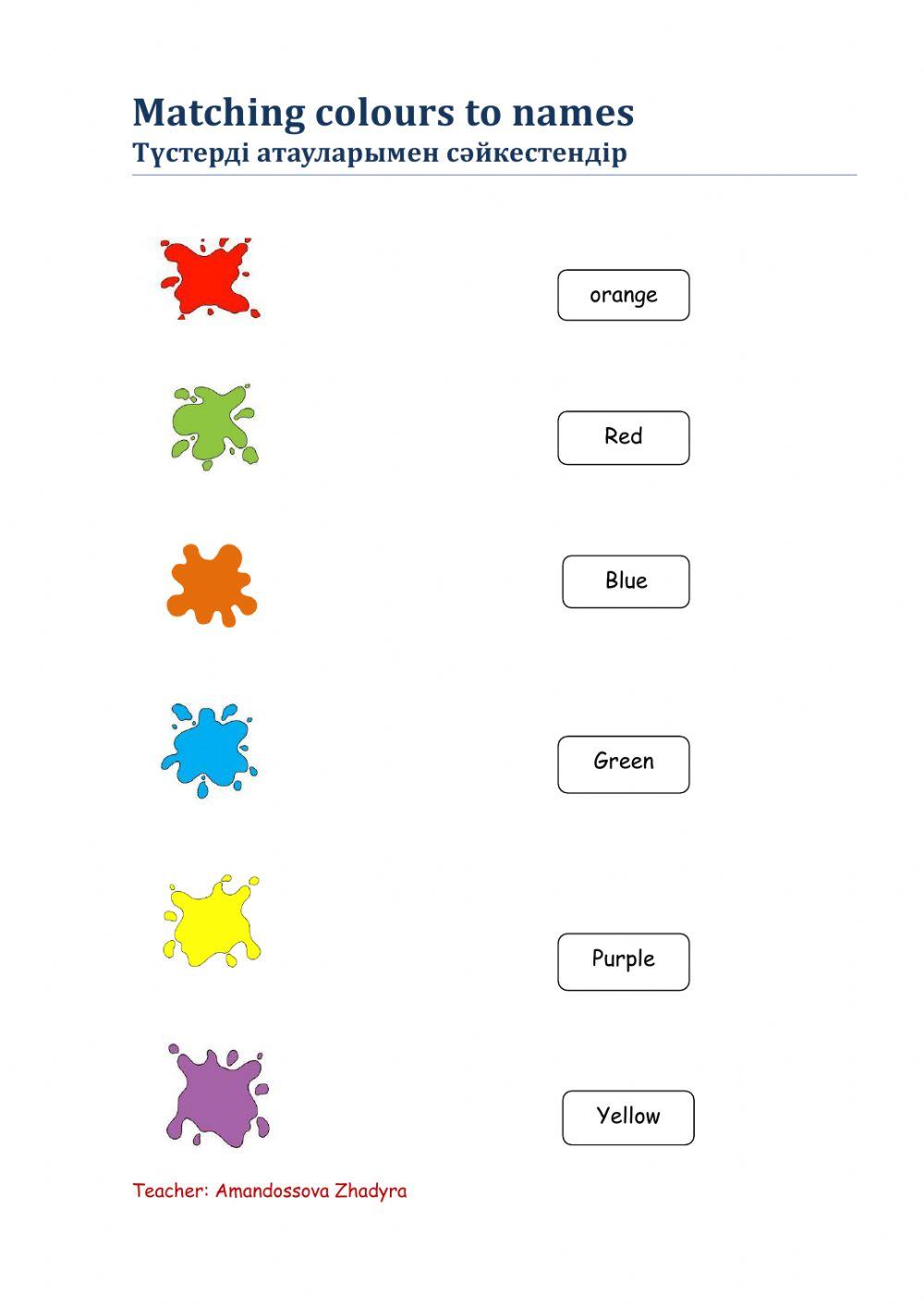 Colours online exercise for Grade 1 | Live Worksheets