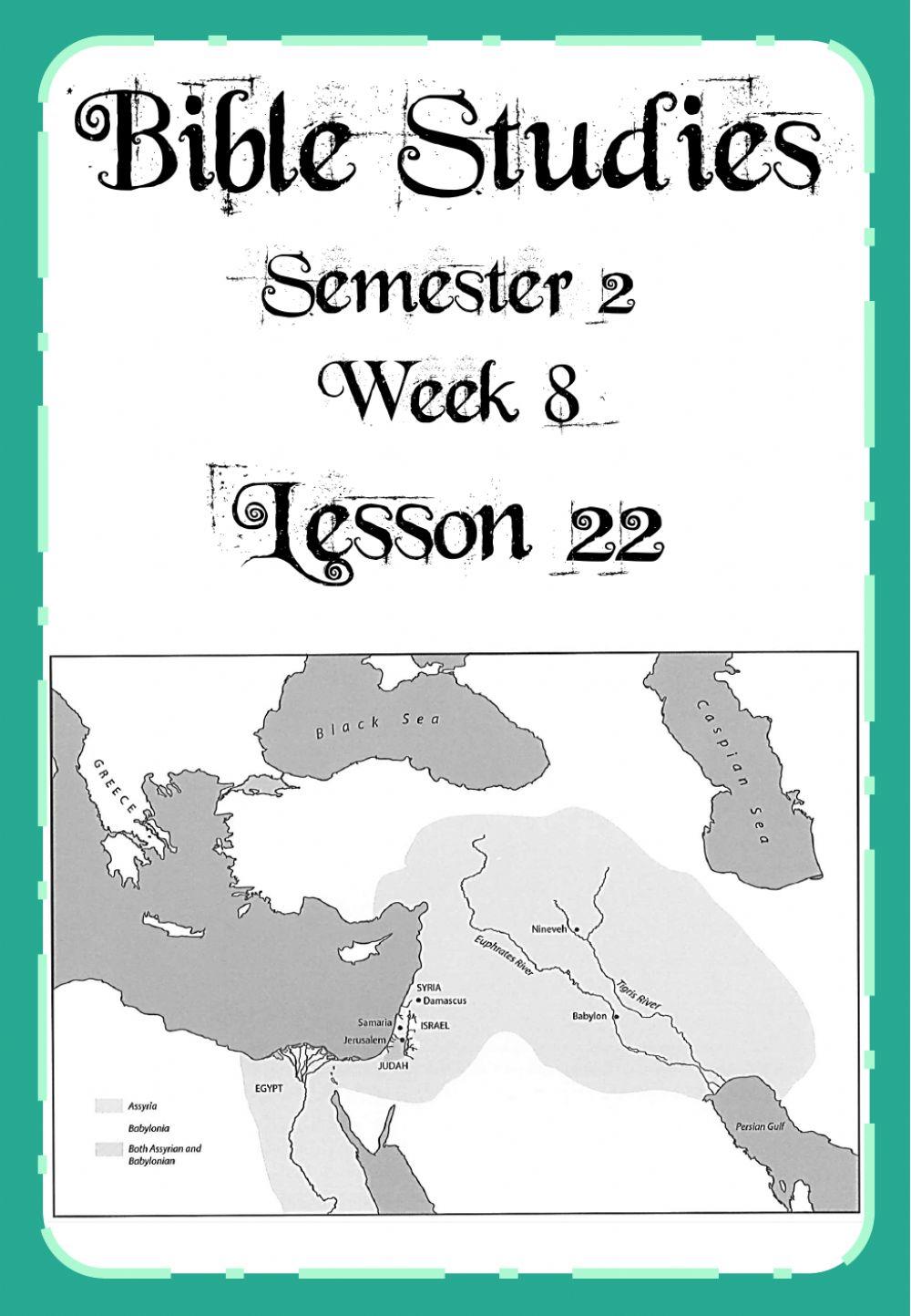 Week 28 - Bible - Lesson 22