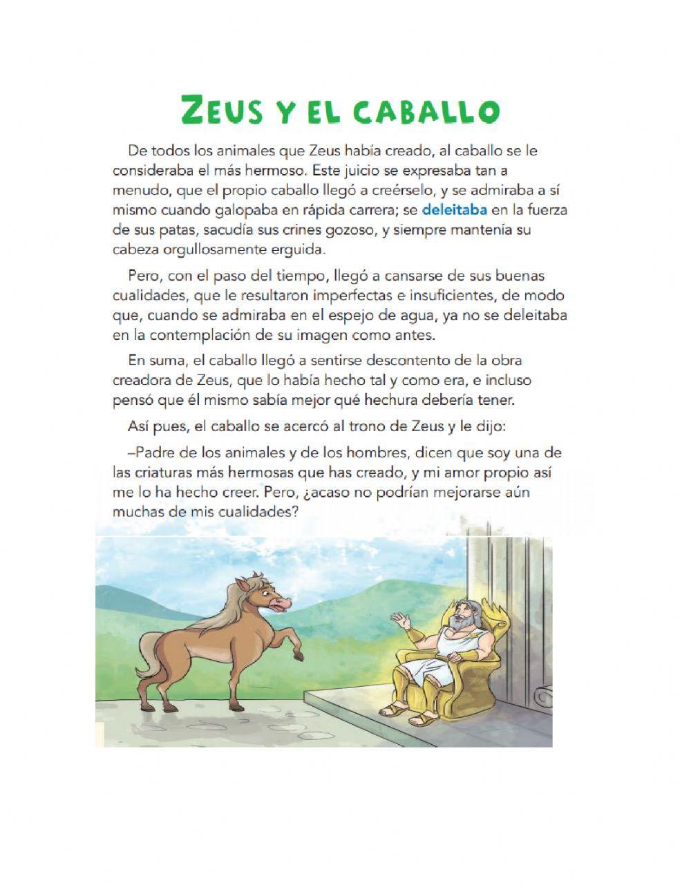 Comprensión lectora de un mito