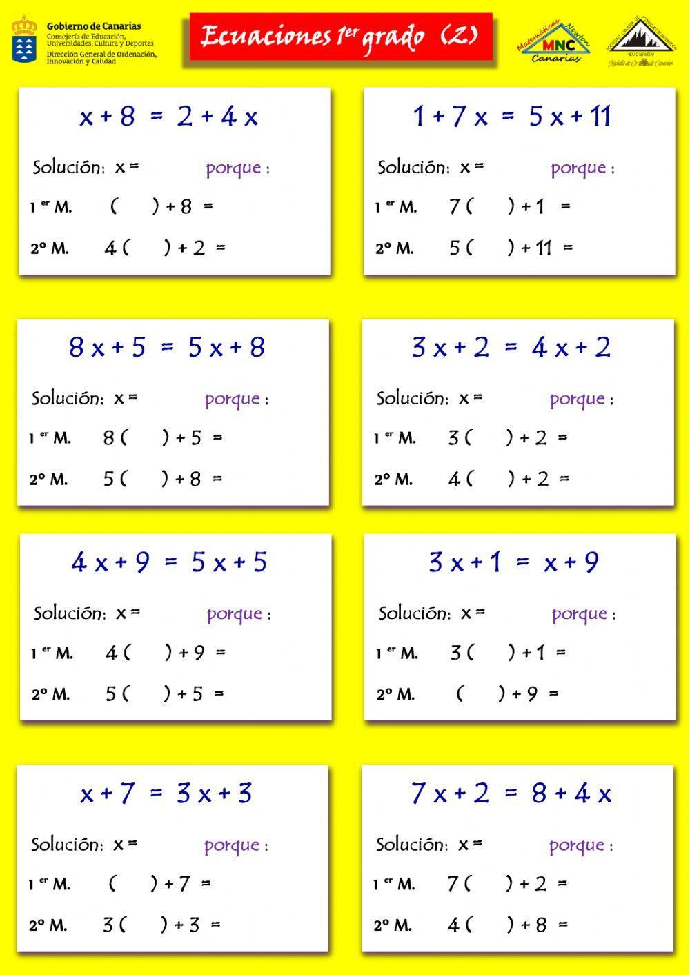 Ecuaciones de primer grado (2)