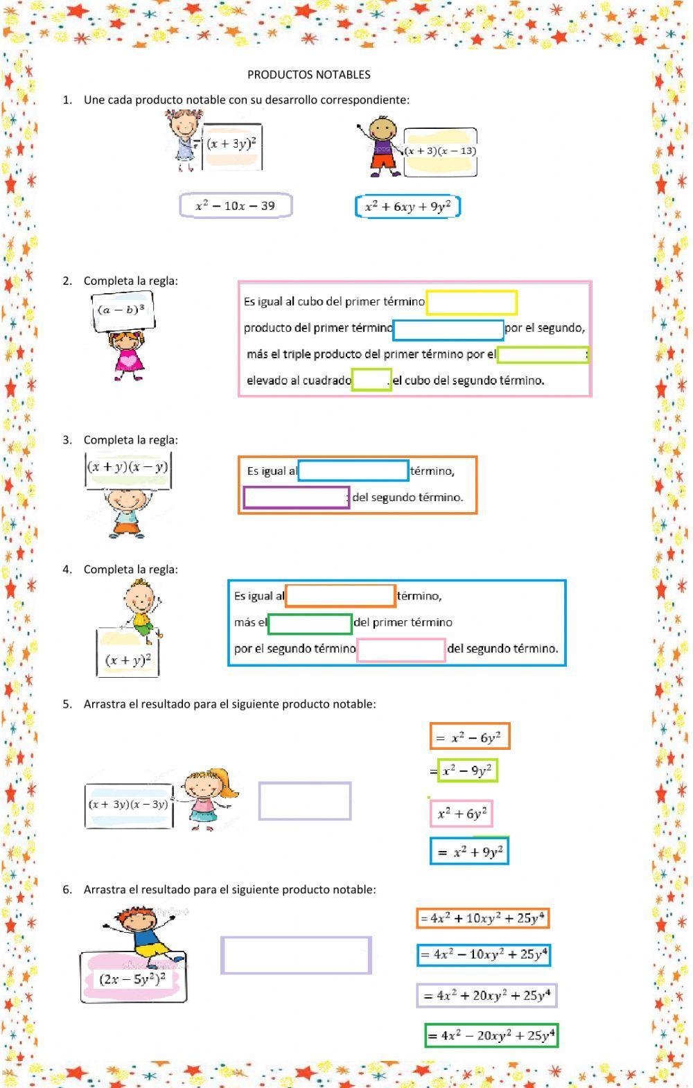 Ficha de productos notables