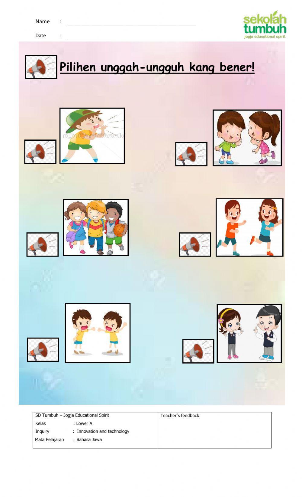 Bahasa Jawa-Unggah Ungguh Basa-Menjodohkan