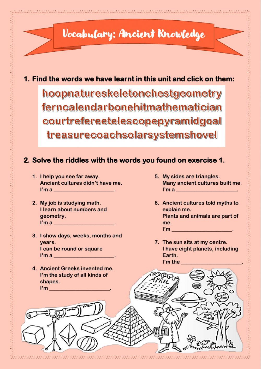 Ancient knowledge vocabulary