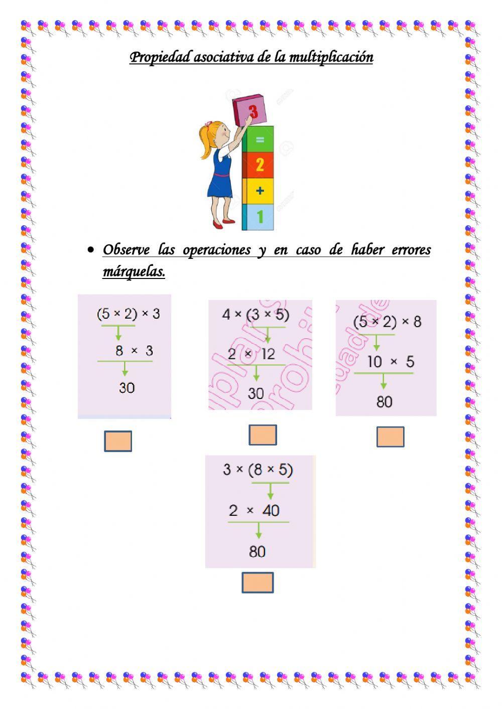 Propiedad asociativa de la multiplicación