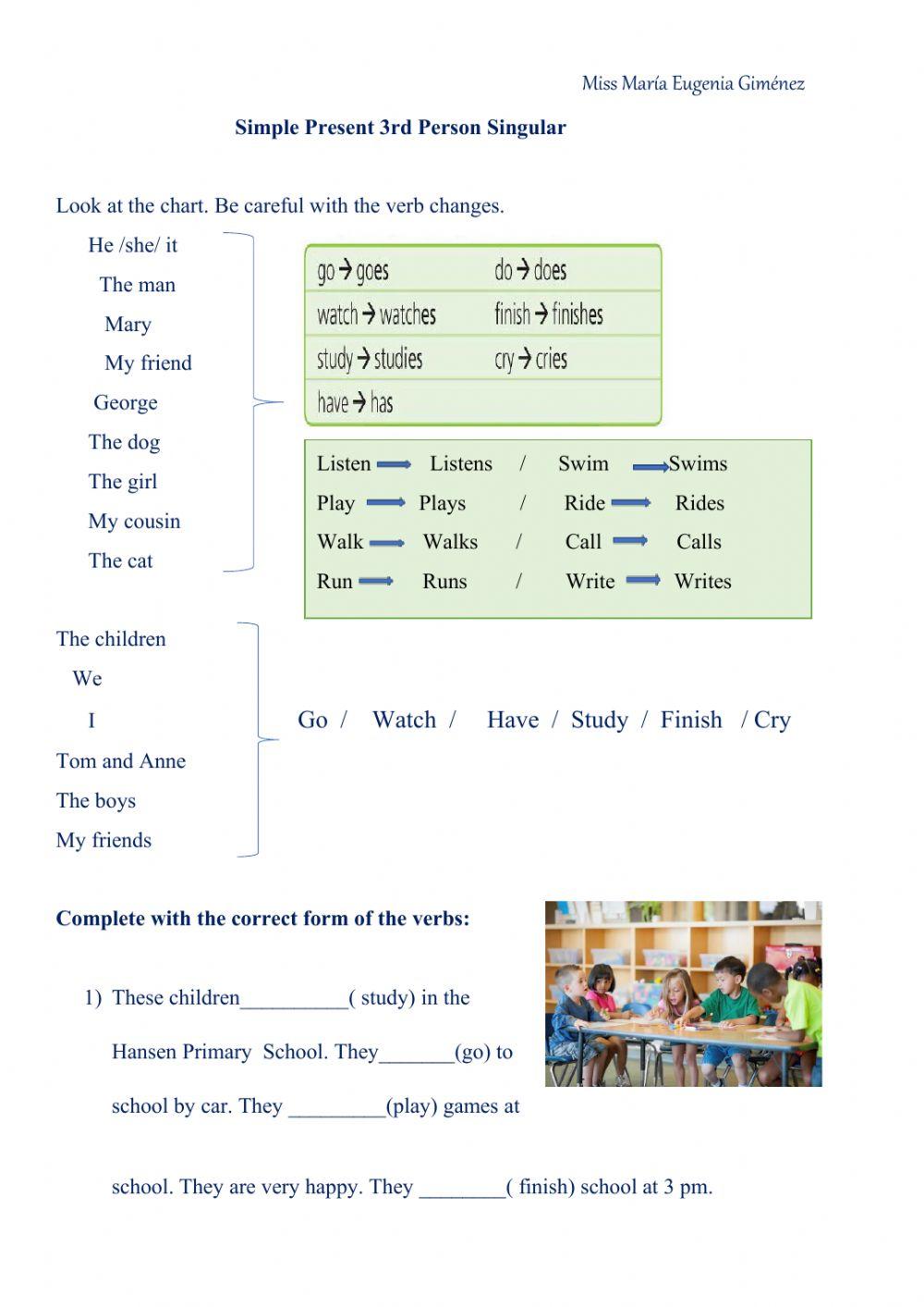Simple Present 3rd Person singular