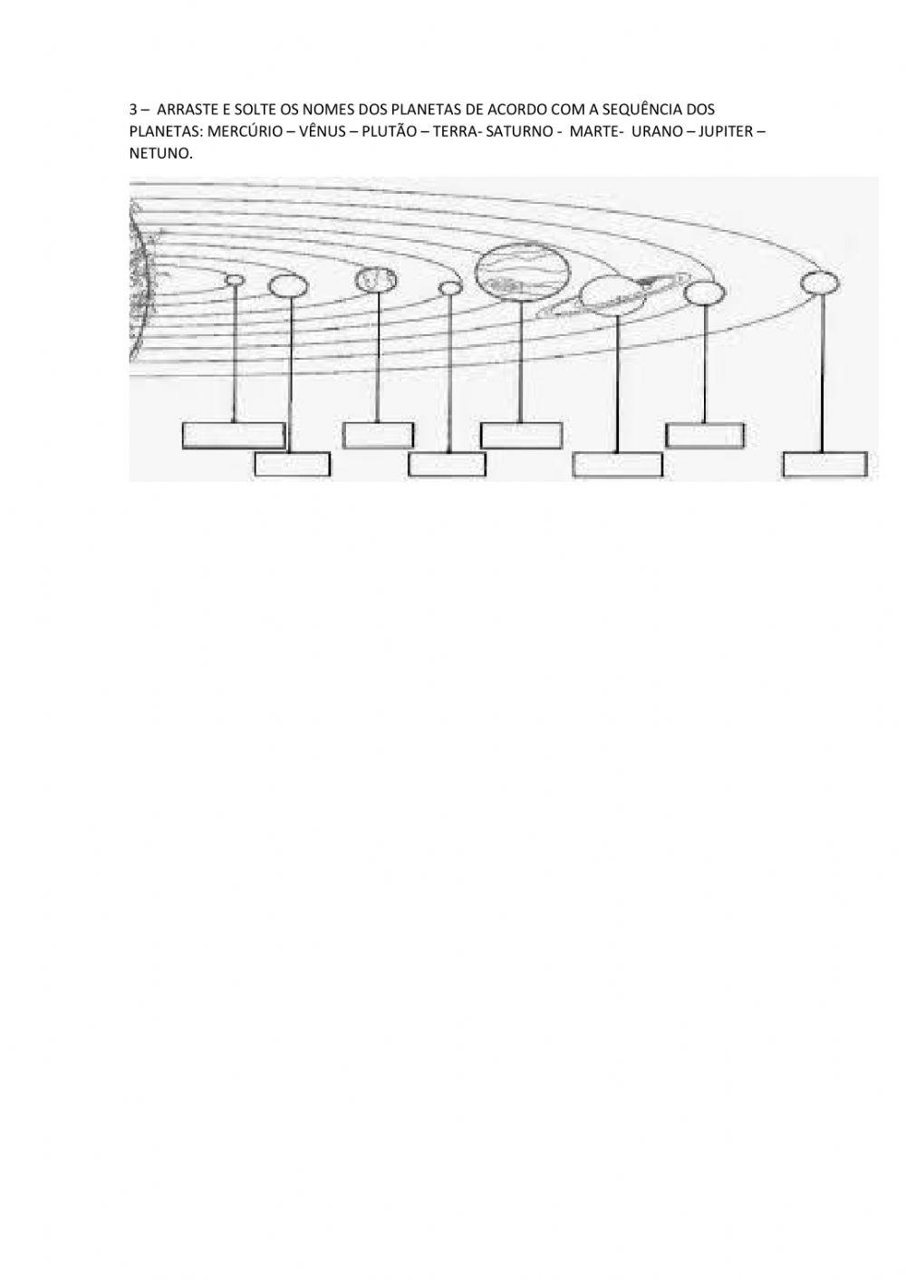 Atividades sistema solar