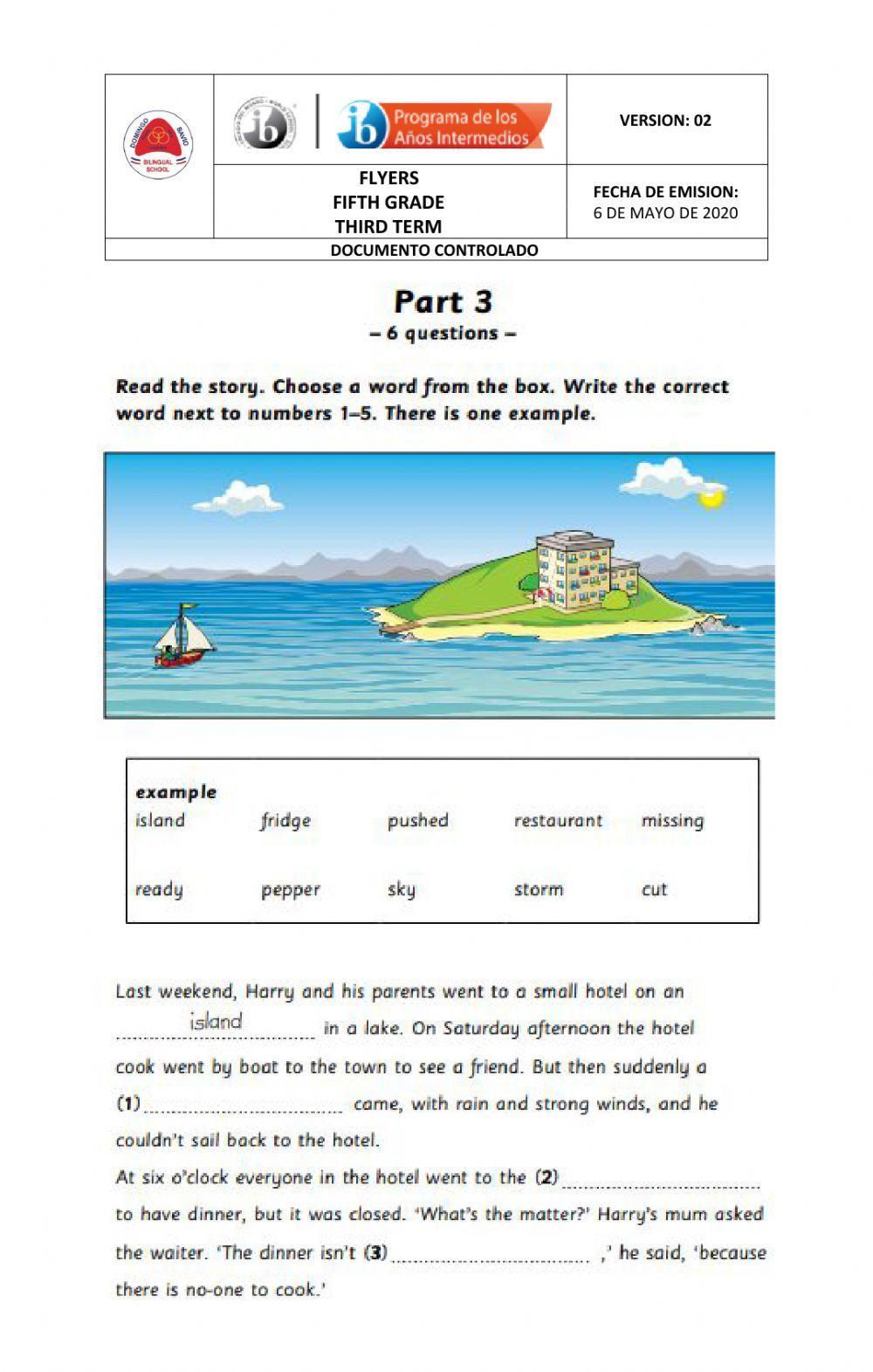 Flyers 2  reading and writing 1