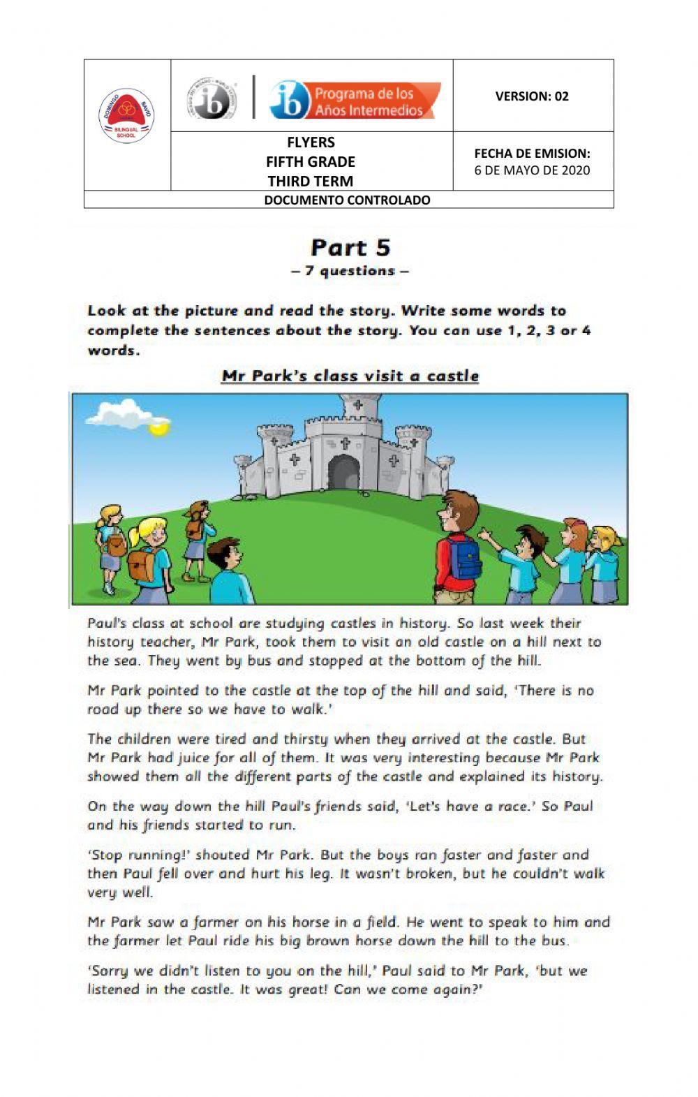 Flyers 2 reading and writing 2