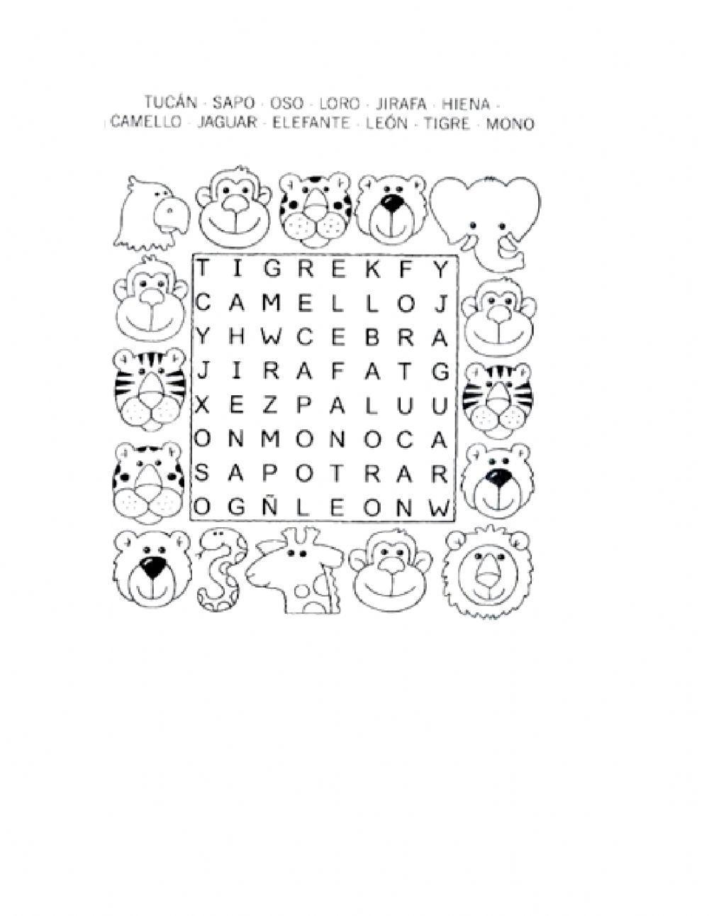 Sopas de letras y completamos con sílabas