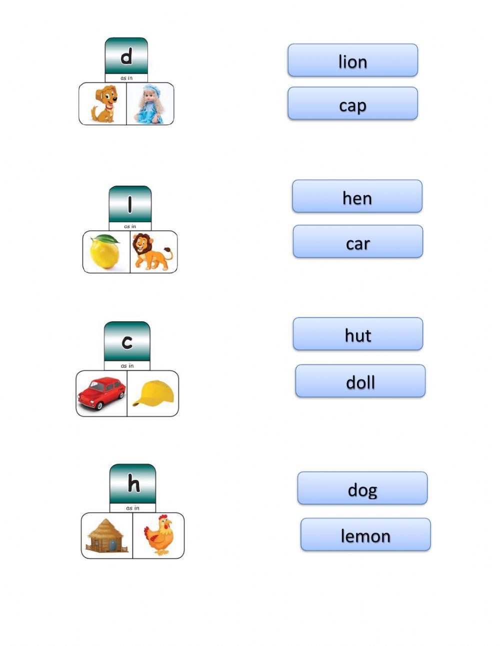 ENG - TERM - I - STD -I - PART -II - join the pictures with correct word -PG NO-106