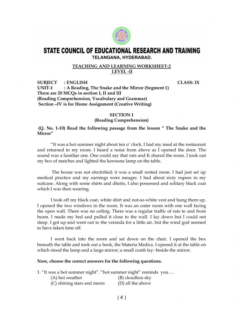 9 class level 2 worksheet 2