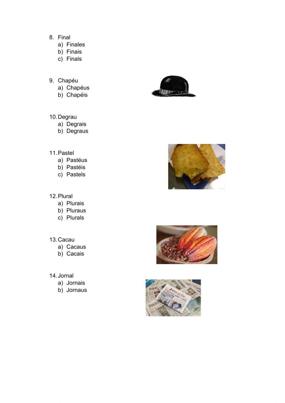 Plurais em L, U, ES e Z