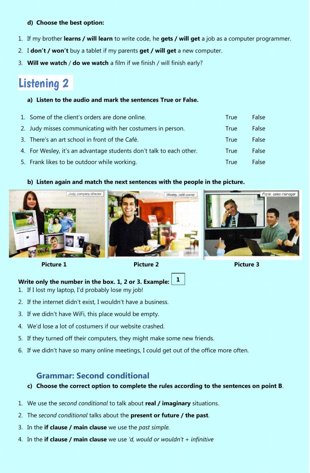 Technology - first and second conditional Technology - first and second conditional