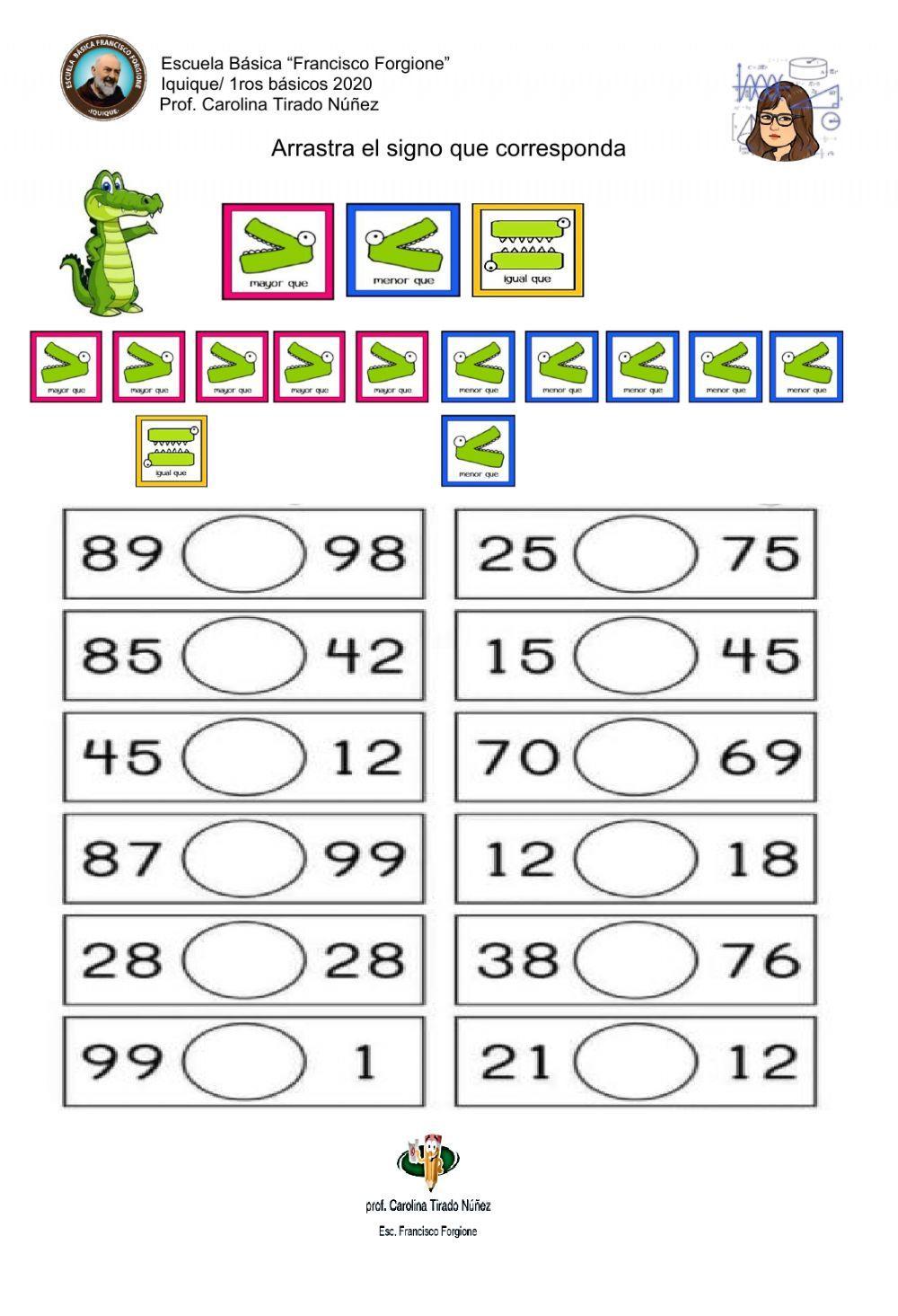 Mayor, menor o igual