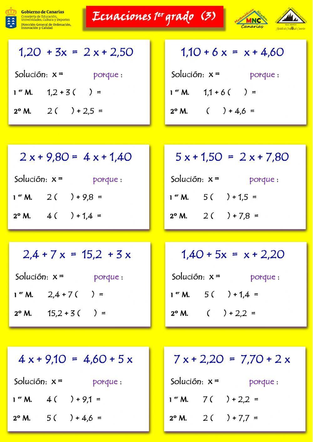 Ecuaciones de primer grado (3)