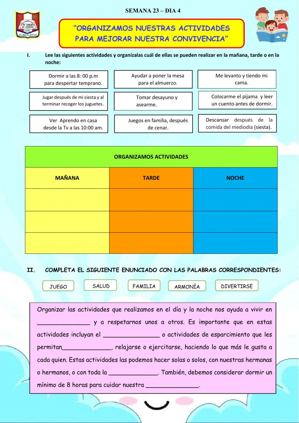 Organizamos nuestras actividades
