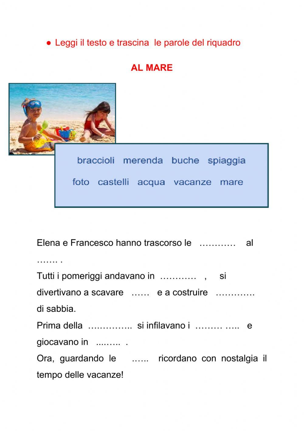 Comprensione del testo - cloze