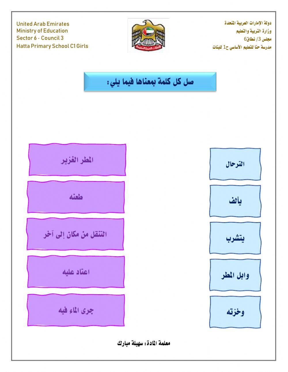 مفردات في درس الجمل يتحدى الصحراء