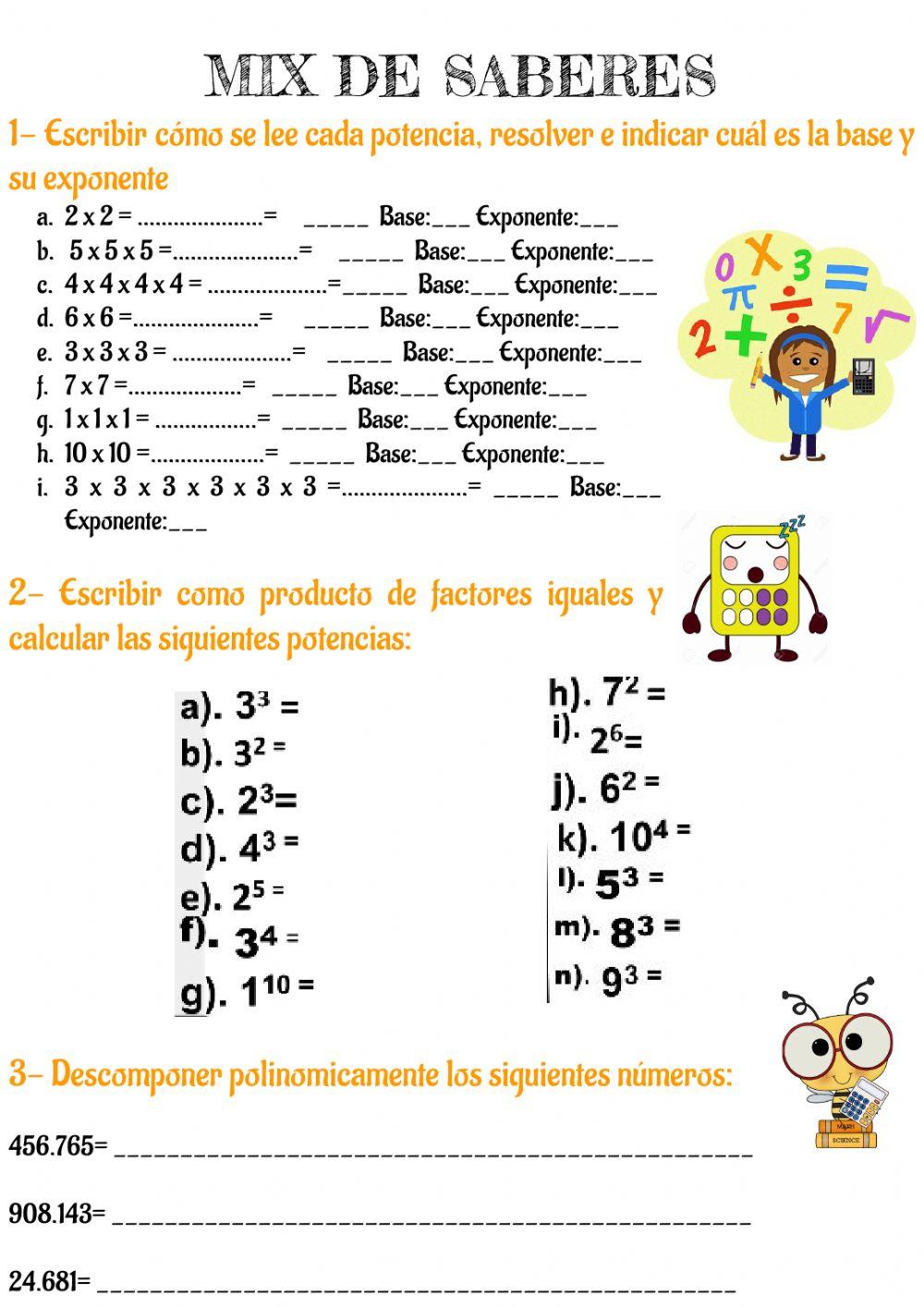 Radicación y Potenciación