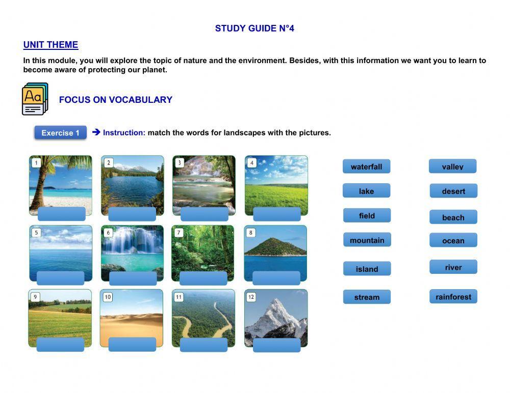 Study guide n°4 - nature and environment