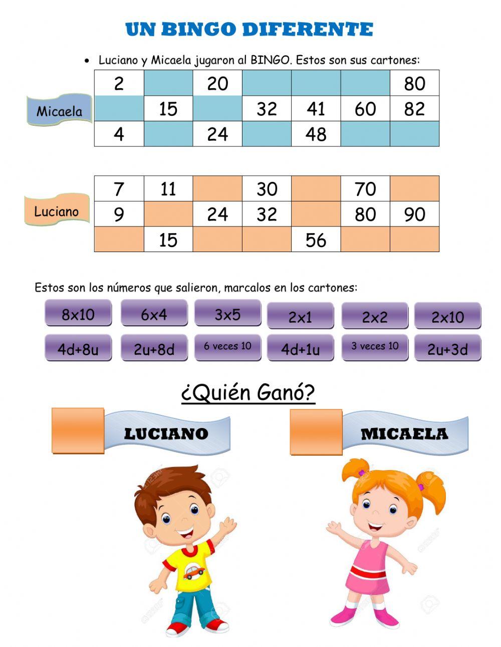 Bingo multiplicacion