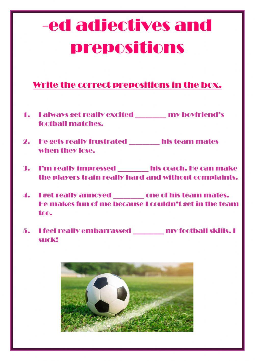 Ed adjectives and prepositions