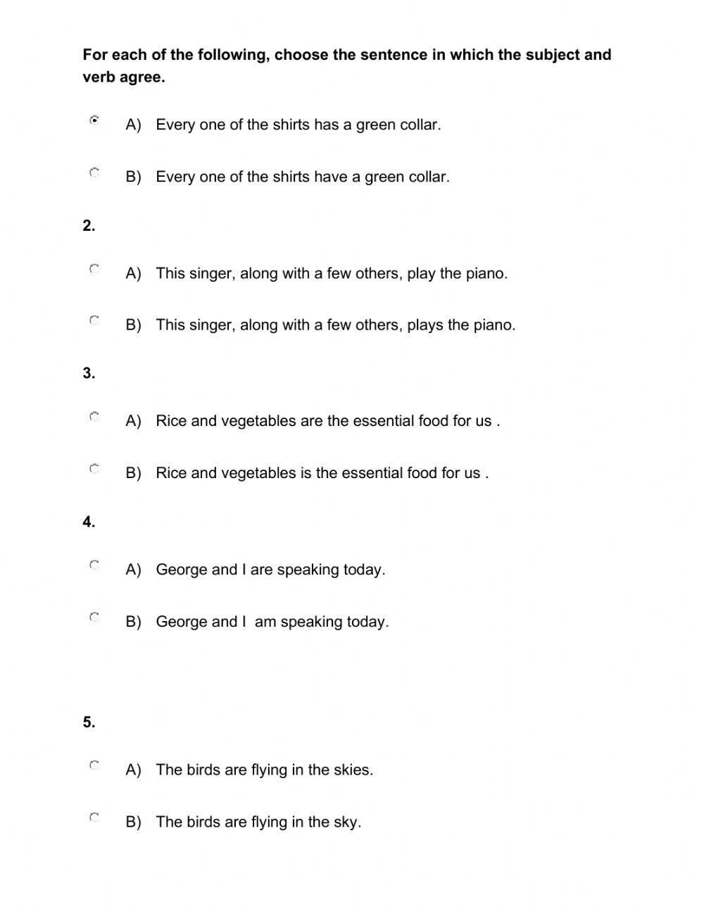 Subject verb Agreement