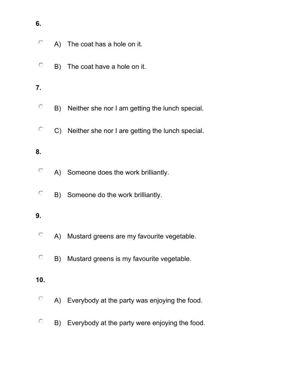 Subject verb Agreement