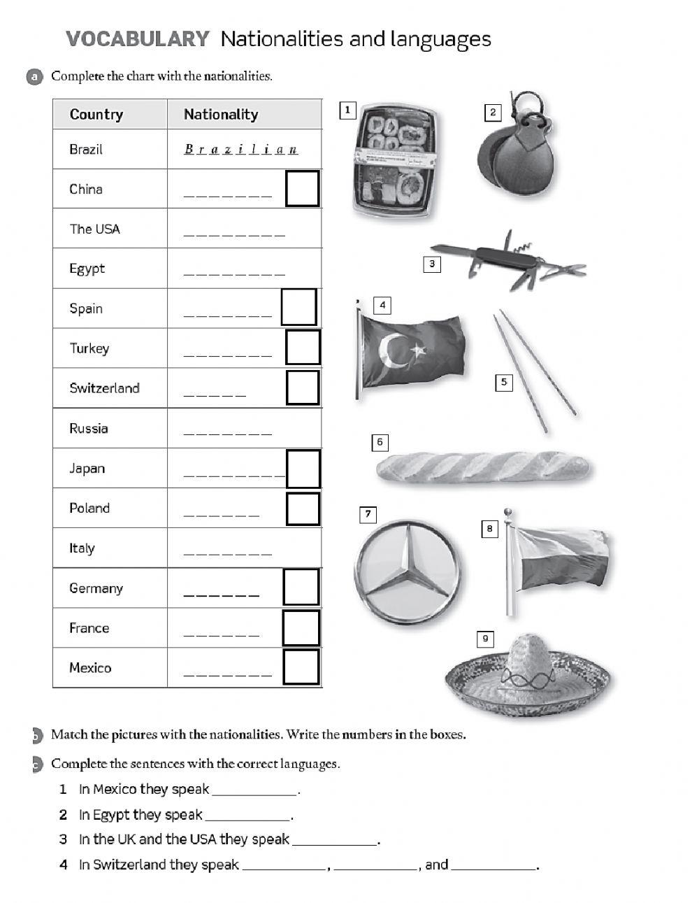 Numbers, Countries, Nationalities