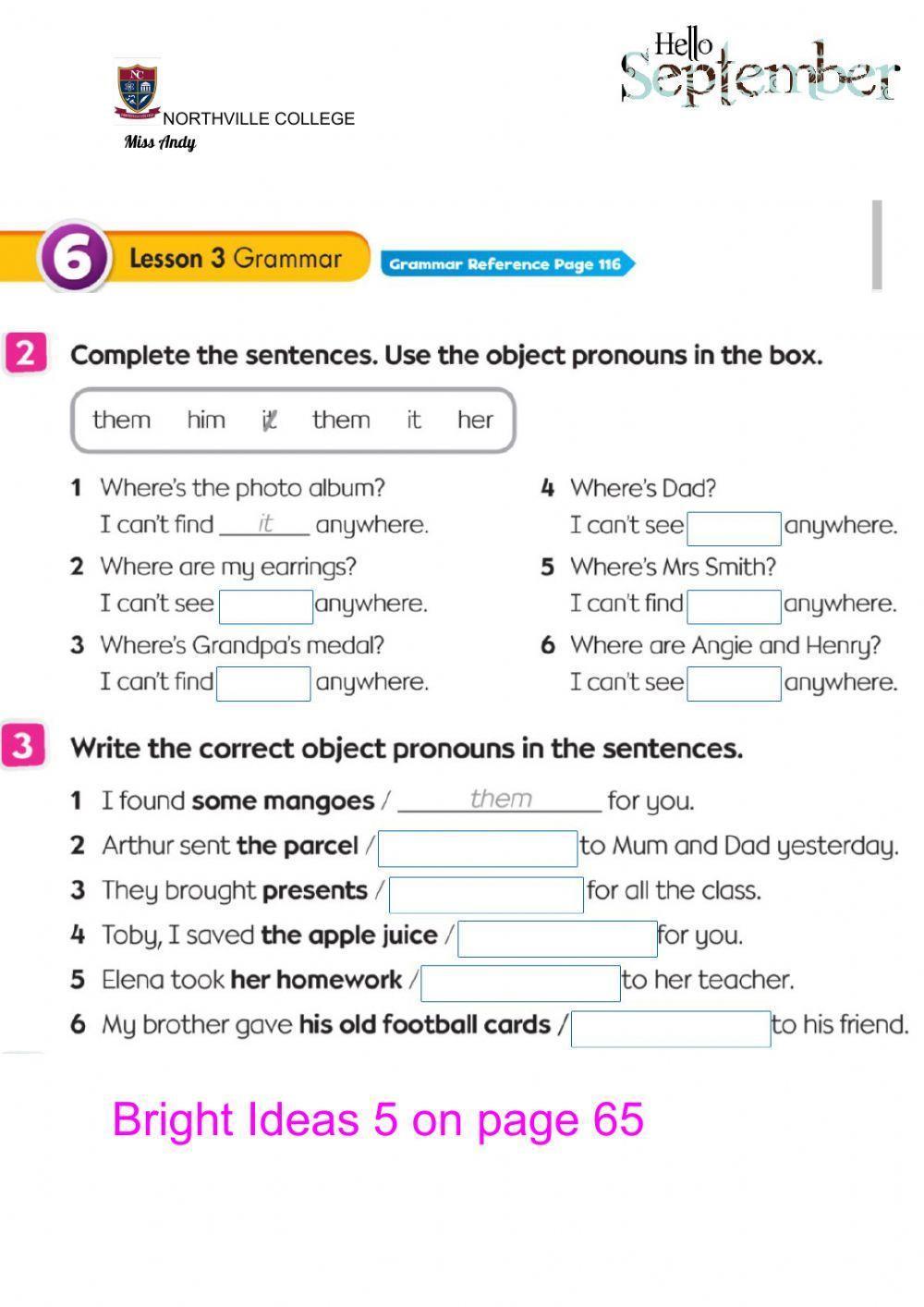 Object pronouns