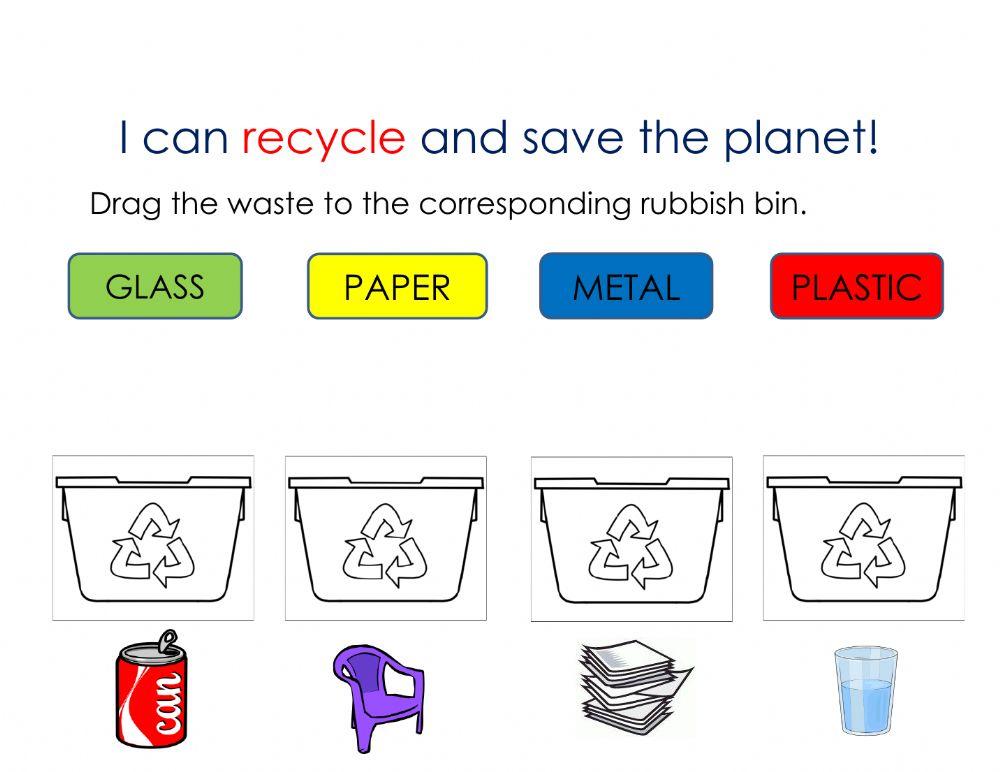 Recycling worksheet 2nd grade
