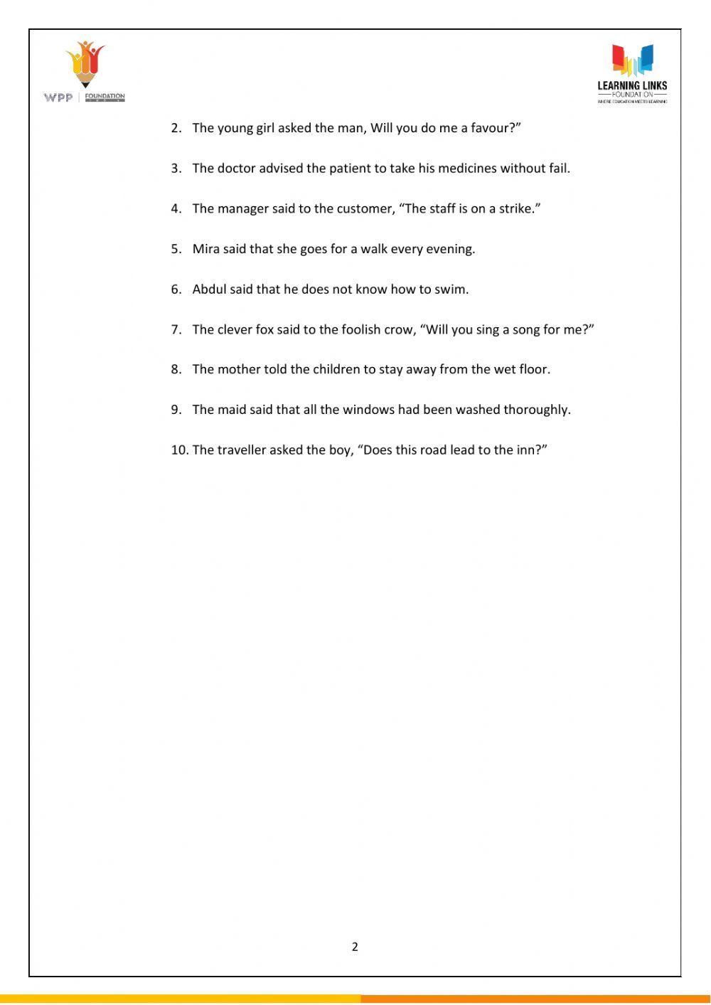 Direct and Indirect Speech