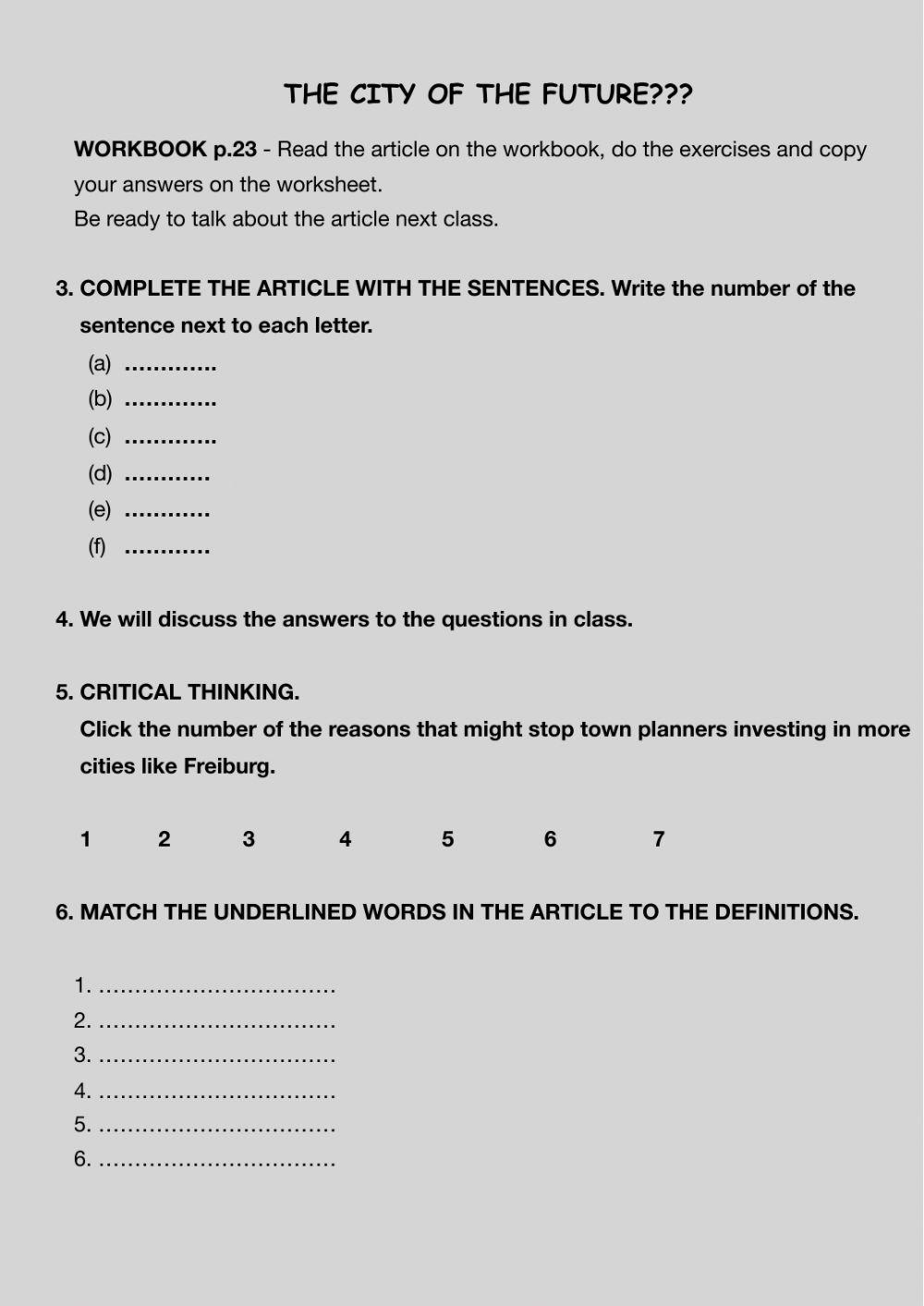 The city of the future