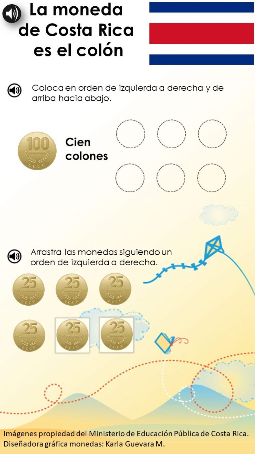 Relación de monedas menores a cien colones (2B)
