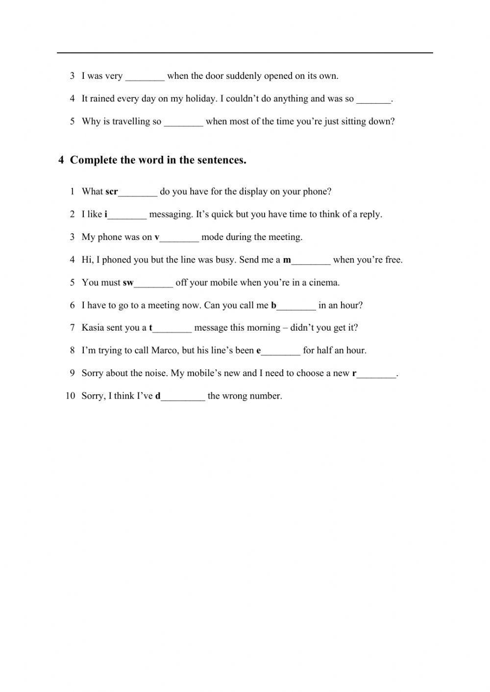 Revision of contents - units 4 - English File Int.