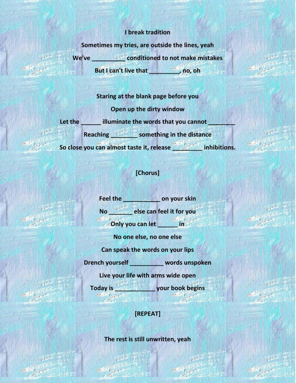 Unwritten- Natasha B. - Homophones