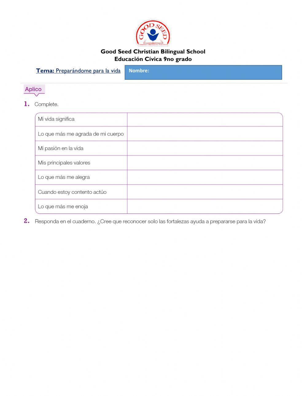 Preparándome para la vida