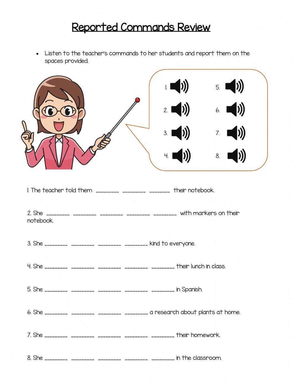 Reported Commands Exercise