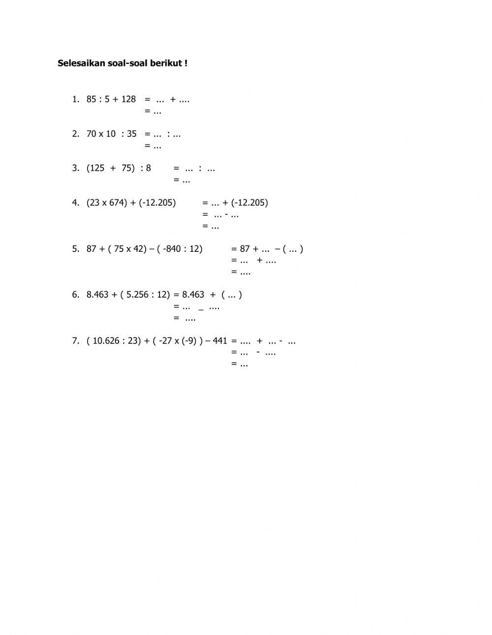 Operasi hitung campuran