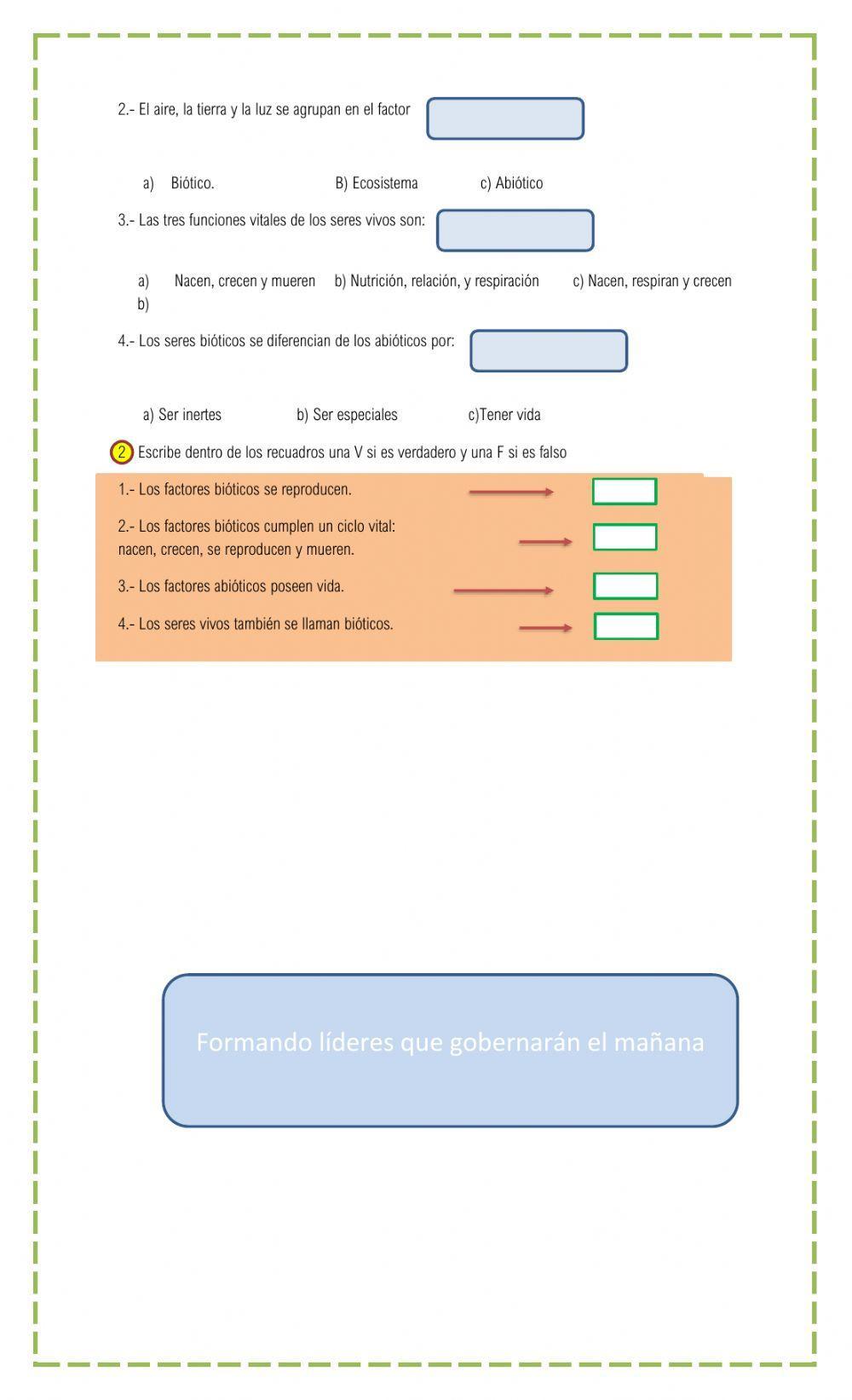 Guia: Factores bioticos y abioticos