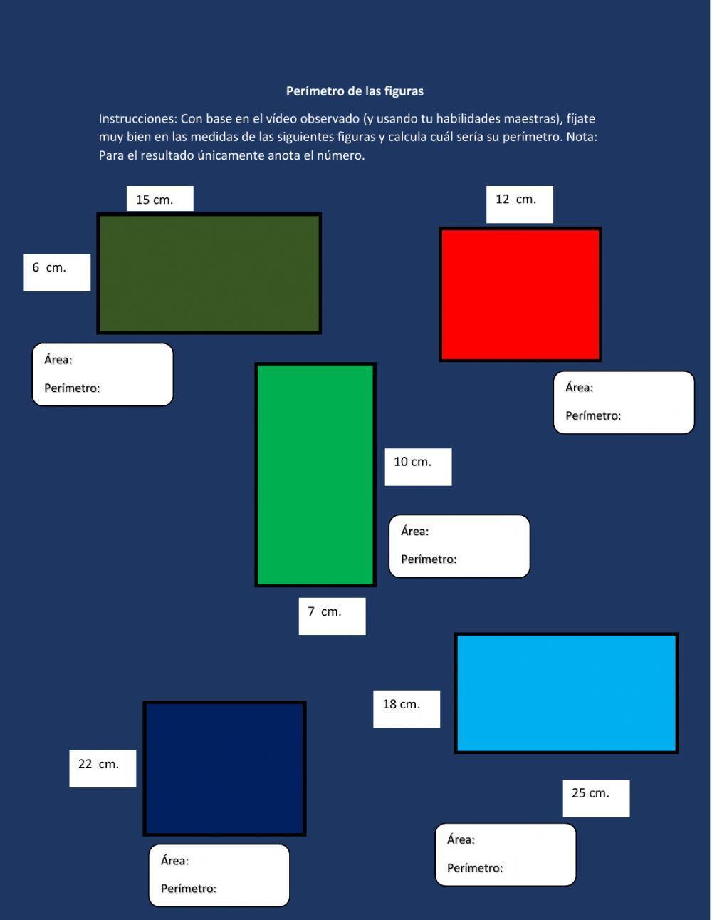 Calculando perímetro y área