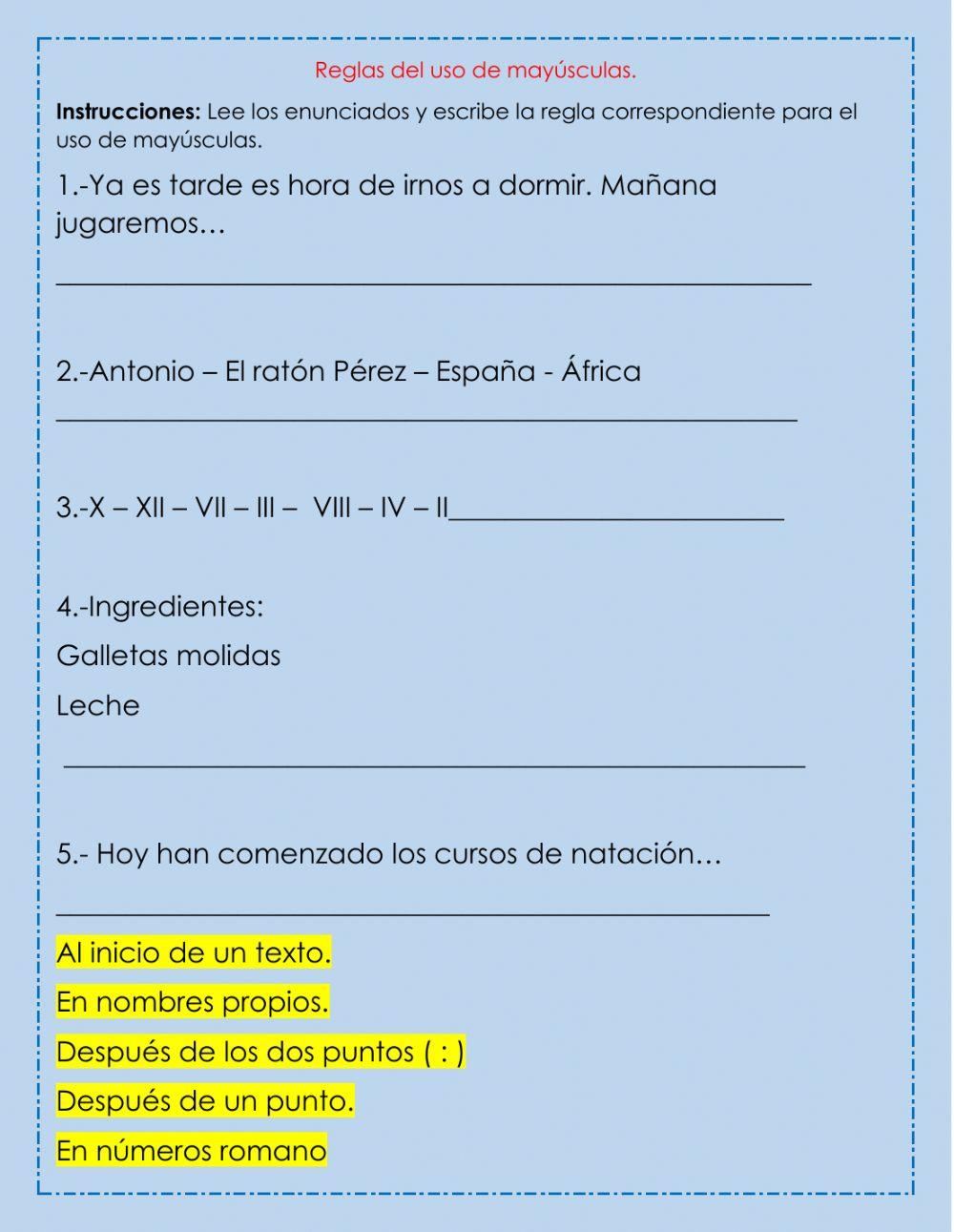 Reglas de las mayúsculas