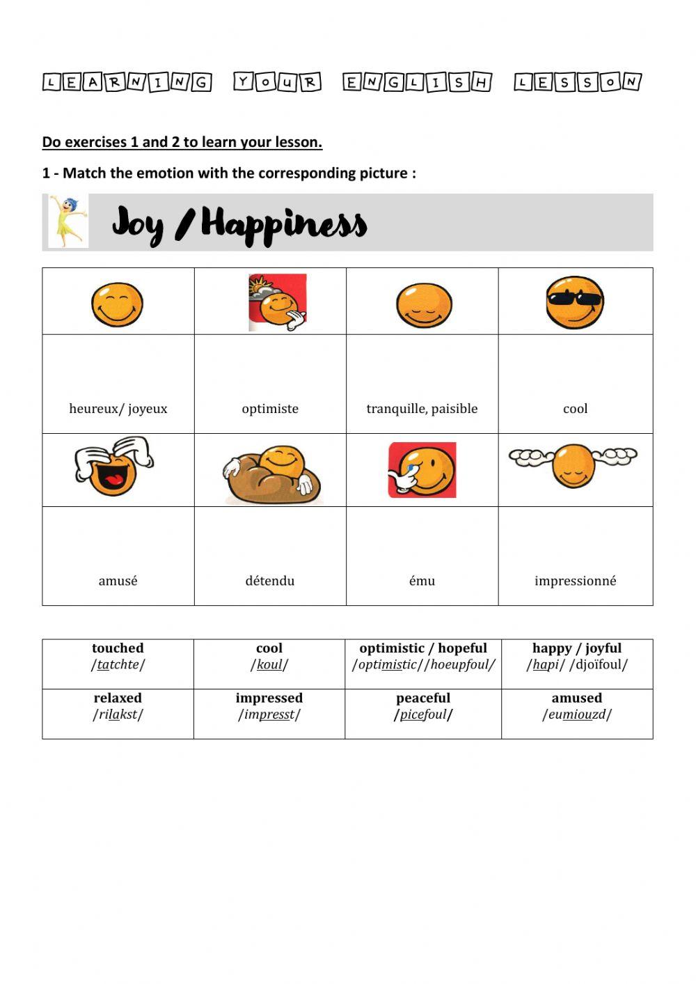 Feelings and emotions - Year 10