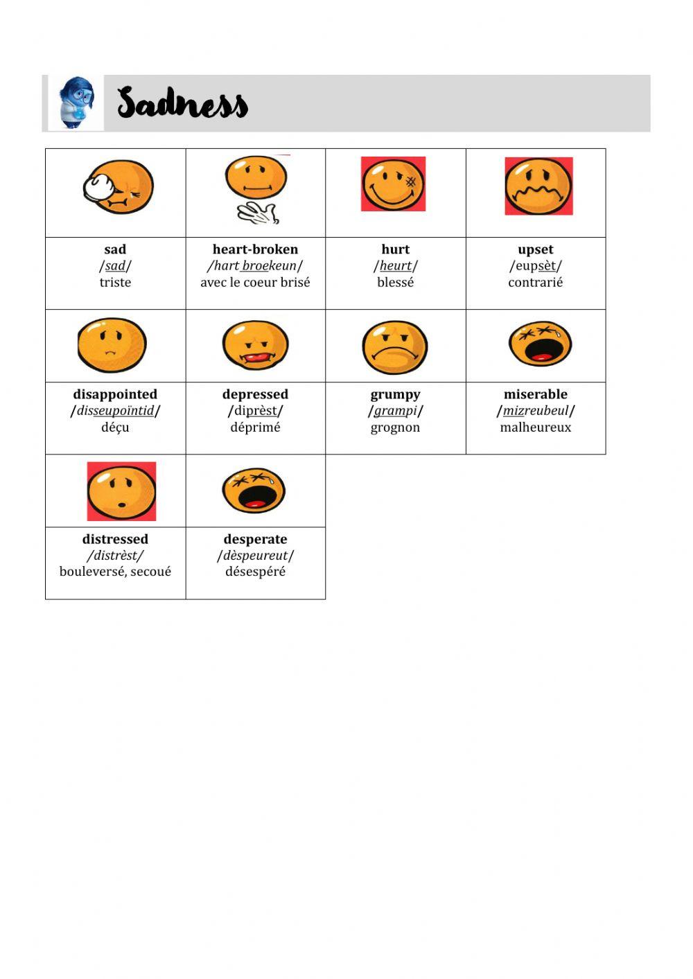 Feelings and emotions - Year 10